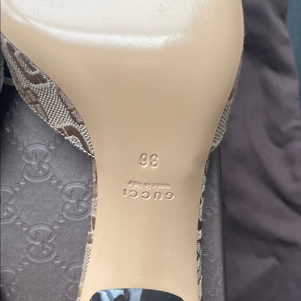 Gucci Brown Patterned Women's Sandals - Picture 8 of 10